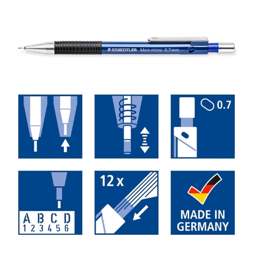 Staedtler Mars Micro 775 0.7mm Mechanical Pencil with 1 Lead Tube