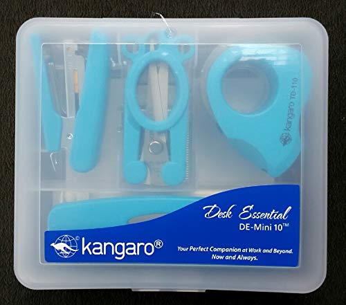 Kangaro Desk Essentials DE-Mini 10 Combo Pack |Stationery Gift Set for Office, Diwali, Weddings, Birthday, Holiday Presents, Celebrations| Turquoise Blue, Pack of 1 | Color May Vary