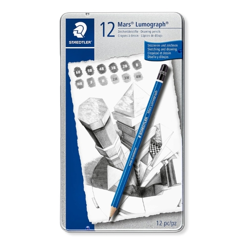 Staedtler Mars Lumograph Drawing Pencil for Design and Drafting - Pack of 12