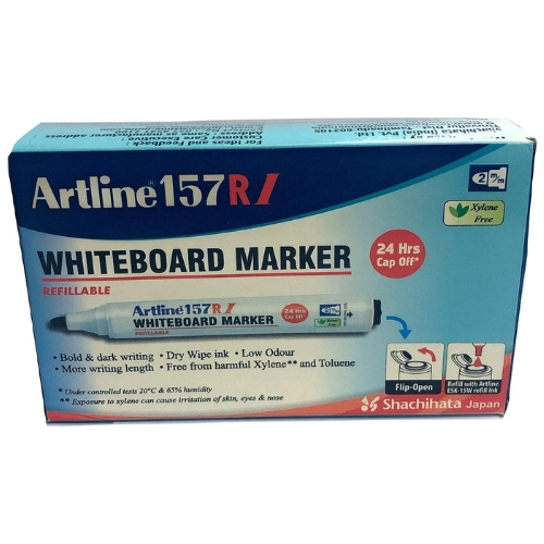 [E-COM160] Artline White Board Marker 157 R I Red Pack 10 (Set of 10, Red)