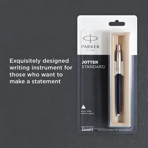 [PARKER-10] Parker Jotter standard chrome trim ball pen
